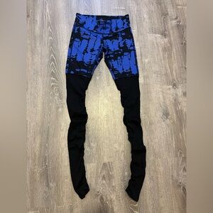 Alo Goddess Leggings Ribbed Blue Black Yoga Womens S Activewear Athletic